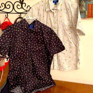 2 lightly worn super fun men’s shirts.